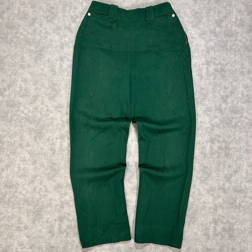 Vintage 1950s H Bar C Ranchwear All Wool Western Pants Green High Rise Side Zip